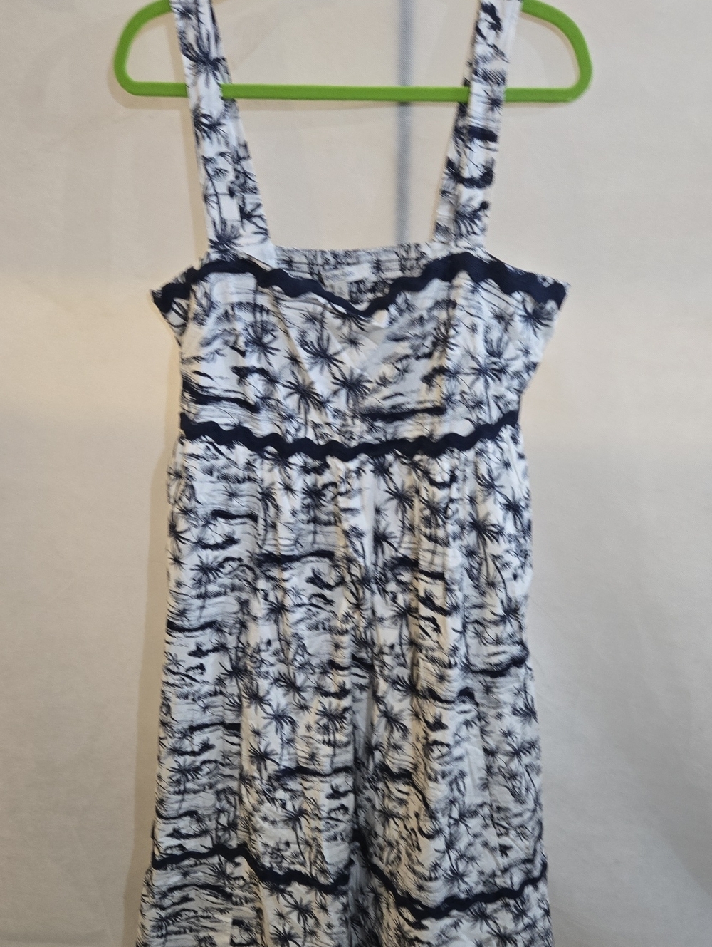 Torrid White and Navy Palm Print Sundress